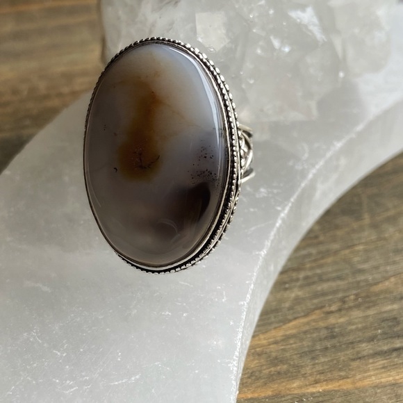 Alquimia Jewelry - HUGE MONTANA AGATE STERLING SILVER RING